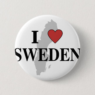 Badge Rond 5 Cm J'aime la Suède