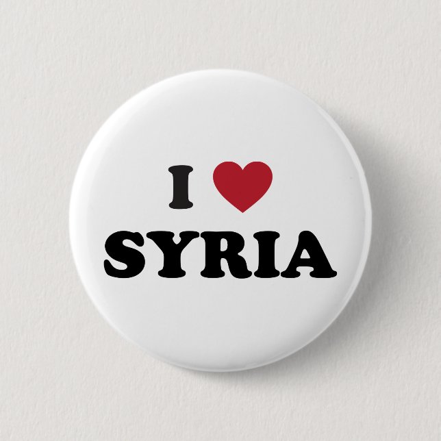 Badge Rond 5 Cm J'aime la Syrie (Devant)