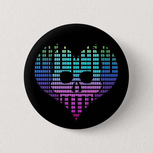 Badge Rond 5 Cm J'aime la techno d'Emo (Devant)
