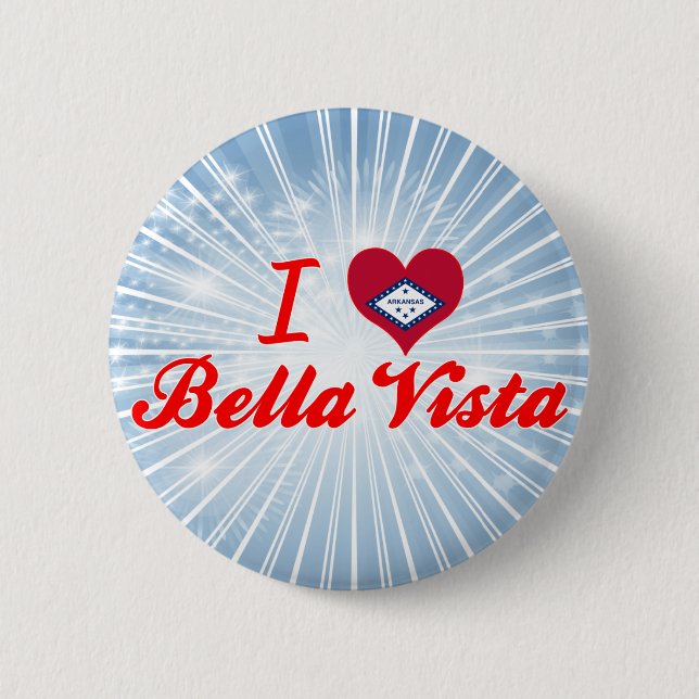 Badge Rond 5 Cm J'aime la vue de Bella, Arkansas (Devant)