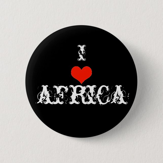 Badge Rond 5 Cm J'aime l'Afrique (Devant)