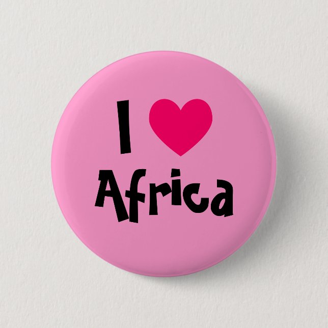 Badge Rond 5 Cm J'aime l'Afrique (Devant)