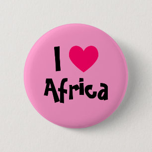 Badge Rond 5 Cm J'aime l'Afrique