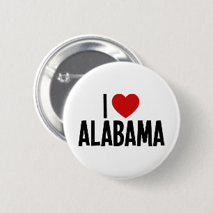 Badge Rond 5 Cm J'aime l'Alabama • J'adore l'Alabama Bouton Rond