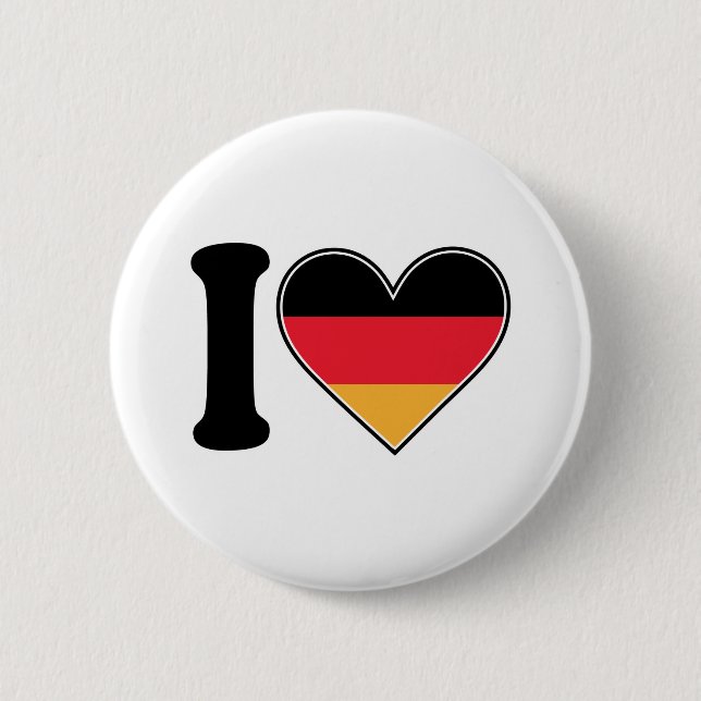 Badge Rond 5 Cm J'aime l'Allemagne (Devant)