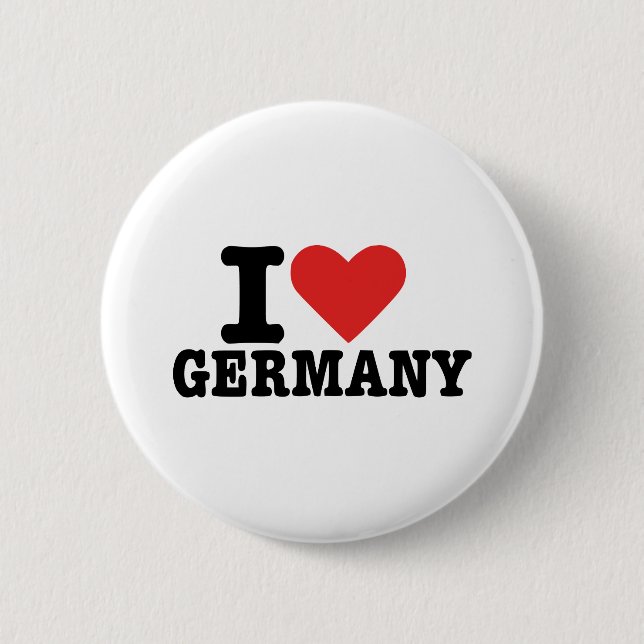 Badge Rond 5 Cm J'aime l'Allemagne (Devant)