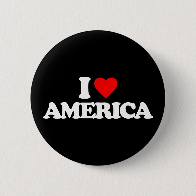 BADGE ROND 5 CM J'AIME L'AMÉRIQUE (Devant)