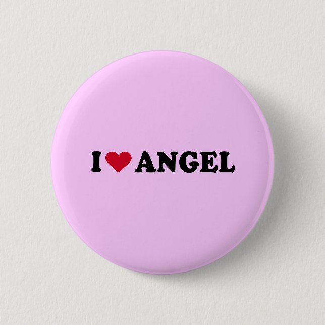 BADGE ROND 5 CM J'AIME L'ANGE (Devant)