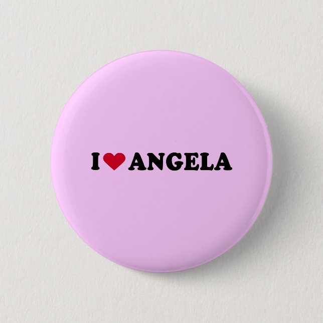 BADGE ROND 5 CM J'AIME L'ANGELA (Devant)
