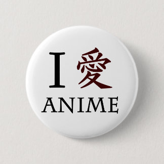 Badge Rond 5 Cm J'aime l'Anime
