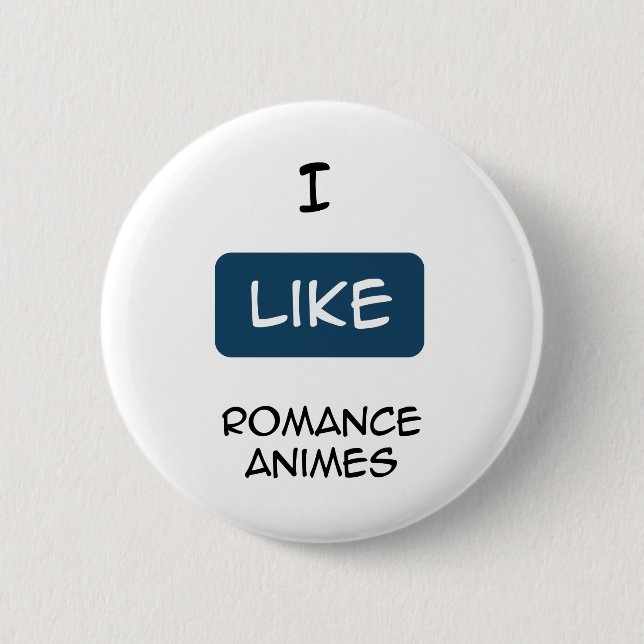 Badge Rond 5 Cm J'aime l'Anime Romance (Devant)