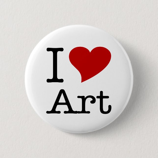 Badge Rond 5 Cm J'aime l'art (de coeur d'I) (Devant)