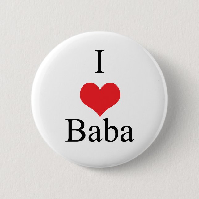 Badge Rond 5 Cm J'aime le baba (de coeur) (Devant)