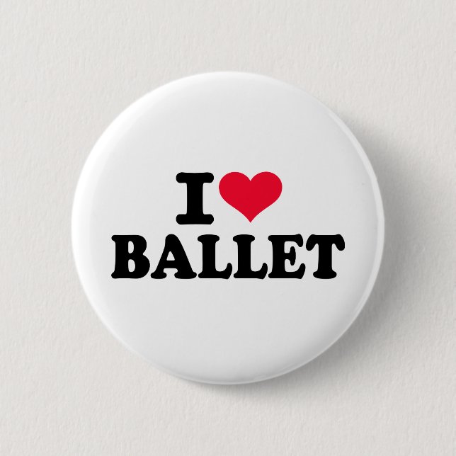 Badge Rond 5 Cm J'aime le ballet (Devant)