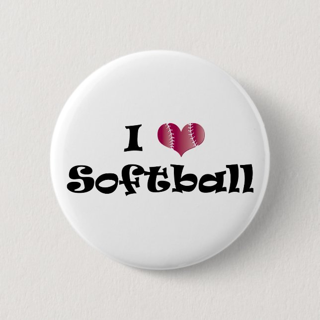 Badge Rond 5 Cm J'aime le base-ball (Devant)