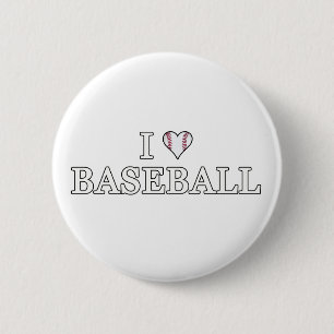 Badge Rond 5 Cm J'Aime Le Baseball
