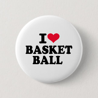 Badge Rond 5 Cm J'aime le basket-ball