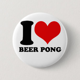 Badge Rond 5 Cm J'aime le beerpong