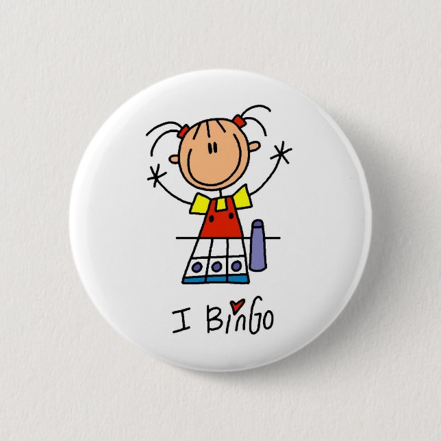 Badge Rond 5 Cm J'aime le bingo-test (Devant)