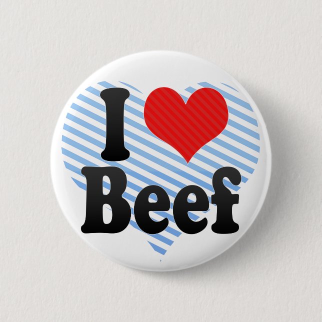 Badge Rond 5 Cm J'aime le boeuf (Devant)