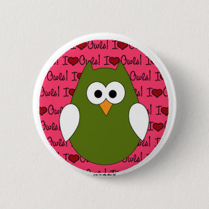 Badge Rond 5 Cm J'aime le bouton arrière de Pin de hiboux