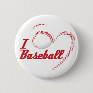 Badge Rond 5 Cm J'aime le bouton de base-ball