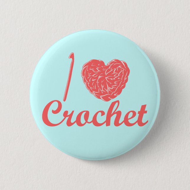 Badge Rond 5 Cm J'aime le bouton de crochet (Devant)