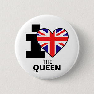 Badge Rond 5 Cm J'aime le bouton de la Reine