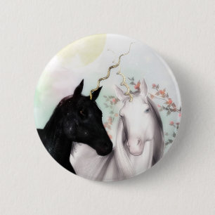 Badge Rond 5 Cm J'aime le bouton de licornes