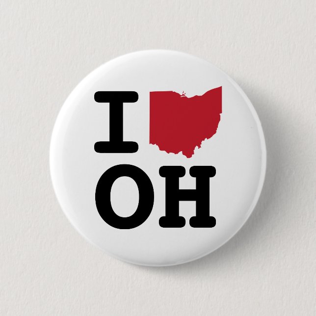 Badge Rond 5 Cm J'aime le bouton de l'Ohio (Devant)