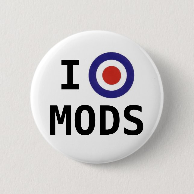 Badge Rond 5 Cm J'aime le bouton de Mods (Devant)