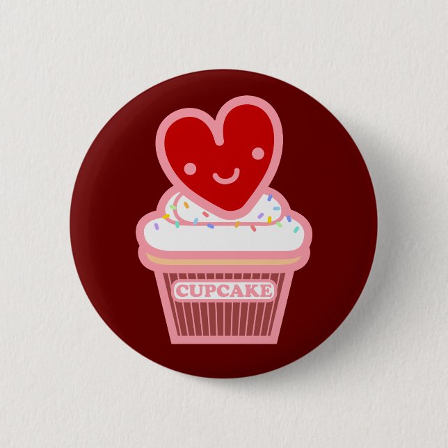 Badge Rond 5 Cm J'aime le bouton de petit gâteau (Devant)