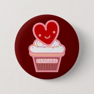 Badge Rond 5 Cm J'aime le bouton de petit gâteau