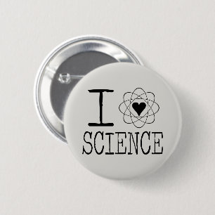 Badge Rond 5 Cm J'aime le bouton de Pinback de la Science