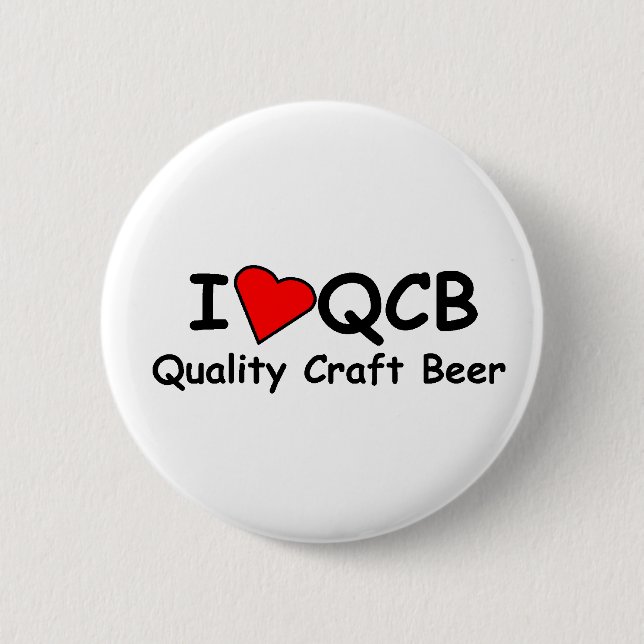 Badge Rond 5 Cm J'aime le bouton de QCB (bière de métier de (Devant)