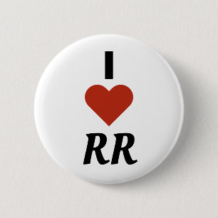 Badge Rond 5 Cm J'AIME le bouton de rr