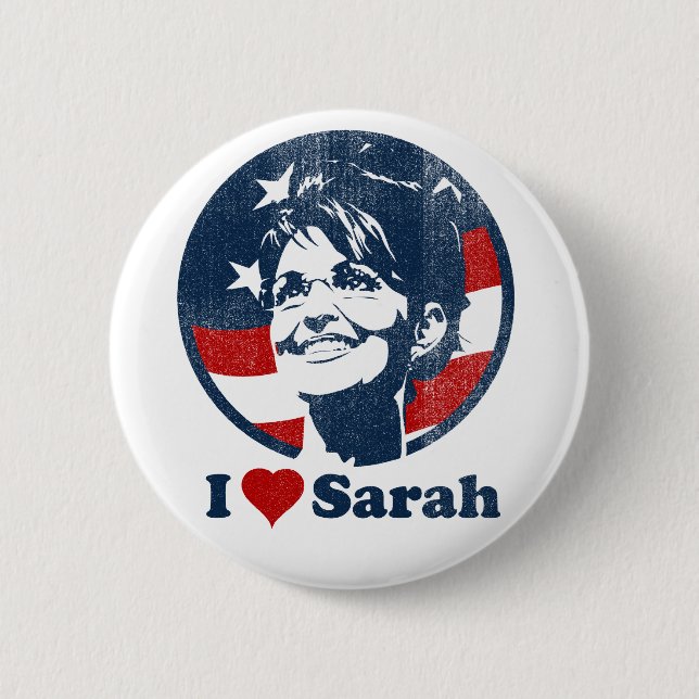 Badge Rond 5 Cm J'aime le bouton de Sarah Palin (Devant)