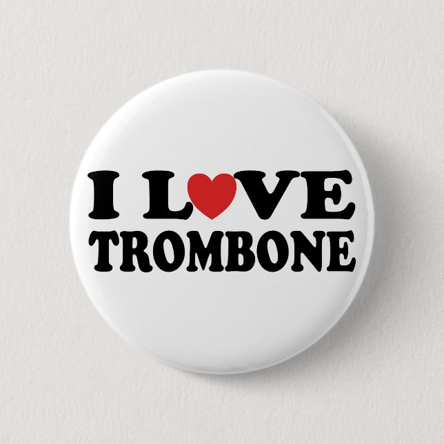 Badge Rond 5 Cm J'aime le bouton de trombone (Devant)