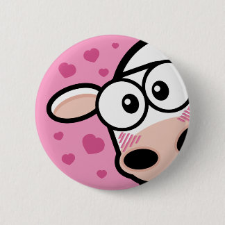 Badge Rond 5 Cm J'aime le bouton de vache à MOO