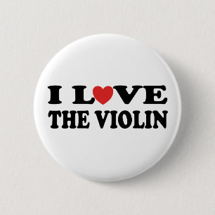 Badge Rond 5 Cm J'aime le bouton de violon