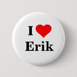 Badge Rond 5 Cm J'aime le bouton d'Erik