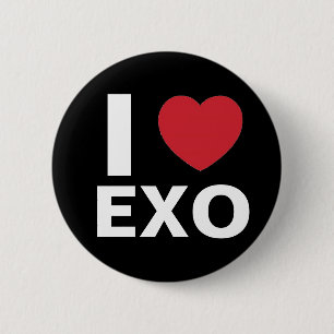 Badge Rond 5 Cm J'aime le bouton d'Exo (le noir)