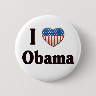 Badge Rond 5 Cm J'aime le bouton d'Obama