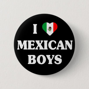 Badge Rond 5 Cm J'aime le bouton mexicain de garçons
