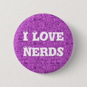 Badge Rond 5 Cm J'aime le bouton rose de ballots