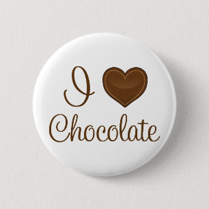 Badge Rond 5 Cm J'aime le cadeau de chocolat de coeur