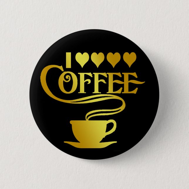 BADGE ROND 5 CM J'AIME LE CAFÉ (Devant)