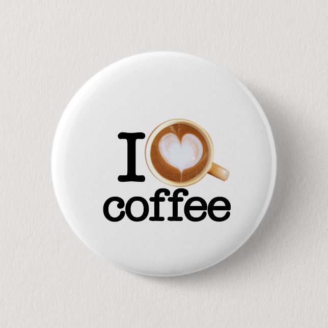 Badge Rond 5 Cm J'aime le café (Devant)