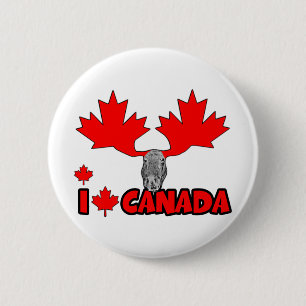 Badge Rond 5 Cm J'aime le Canada
