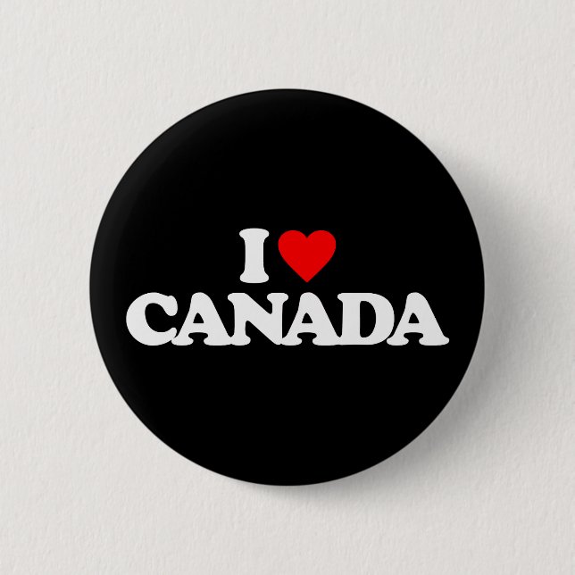 BADGE ROND 5 CM J'AIME LE CANADA (Devant)